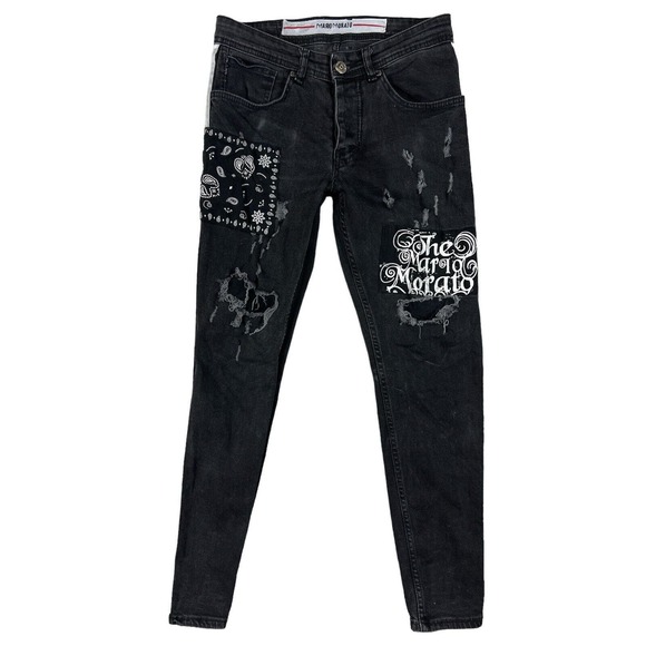 Mario‎ Morato Women Skinny Fit Black Jeans Sz 31 - Picture 1 of 6
